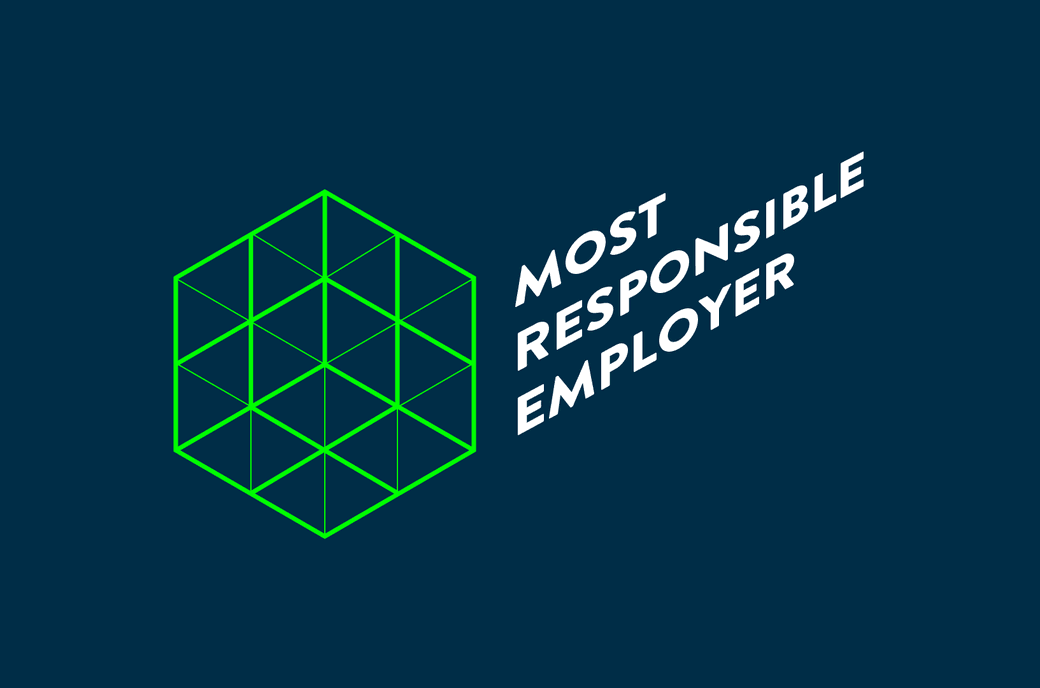 Text: Most responsible employer 2025, Bild: Signet von Ranking